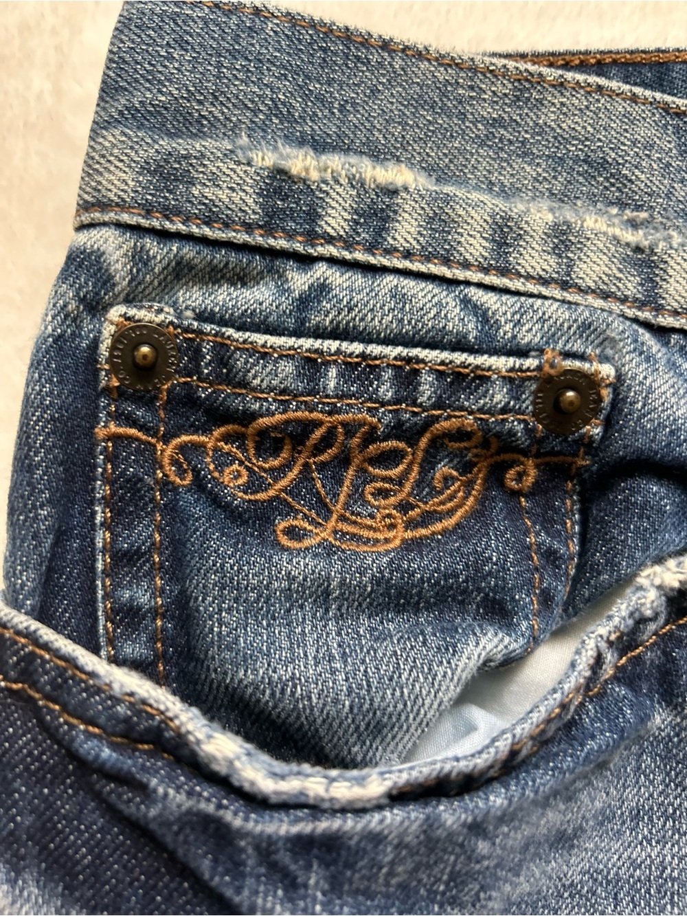 Ralph Lauren Women’s Patchwork Slight Flare Jeans Embroidered Appliqué Size 10 - Picture 7 of 15